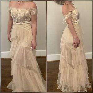 Tiered ruffle prom dress or formal gown